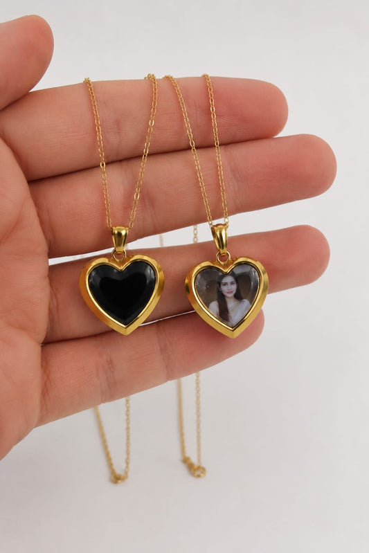 Customized Magic Heart Picture & Name Necklace