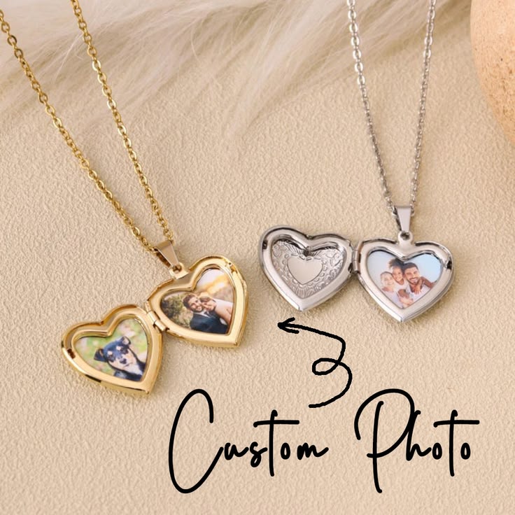 Customized Magic Heart Picture & Name Necklace