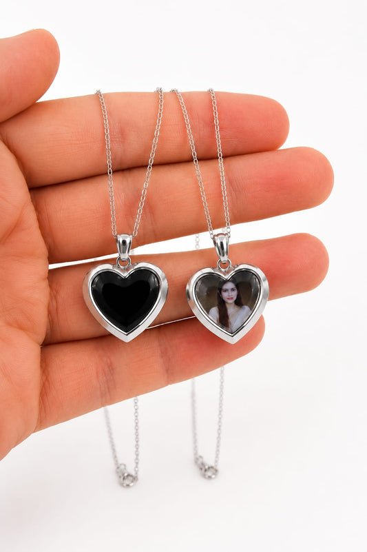 Customized Magic Heart Picture & Name Necklace