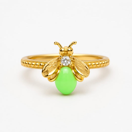 Premium Glow in the Dark Firefly Bee Ring  Adjustable | Water Resistant | Color  Warranty
