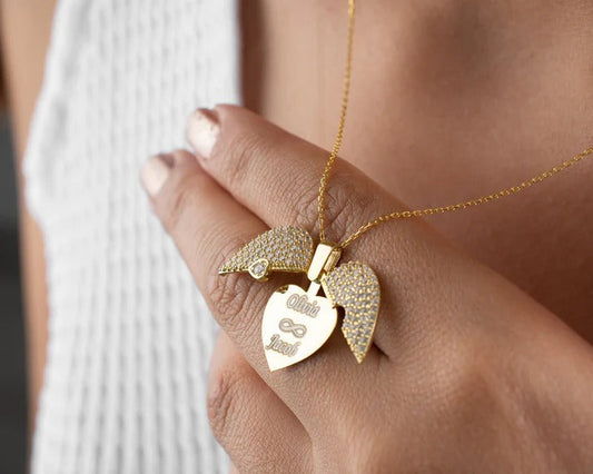 Personalized Wings Name Necklace